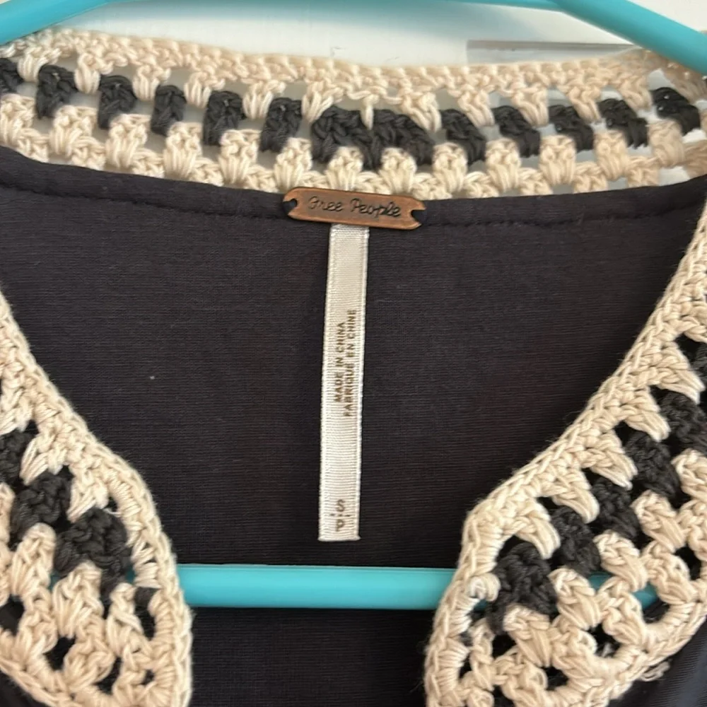 Free People crochet bomber jacket. Size small